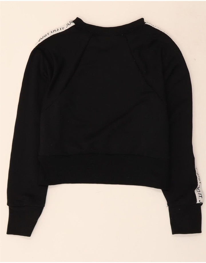 NIKE Womens Oversized Crop Graphic Sweatshirt Jumper UK 14 Medium Black Vintage Nike and Second-Hand Nike from Messina Hembry 