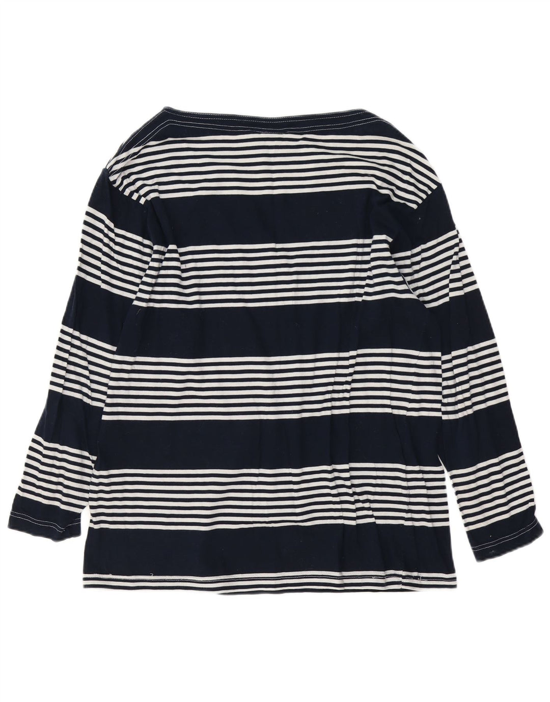 Trussardi Jeans Womens Graphic Top Long Sleeve UK 14 Medium Navy Blue