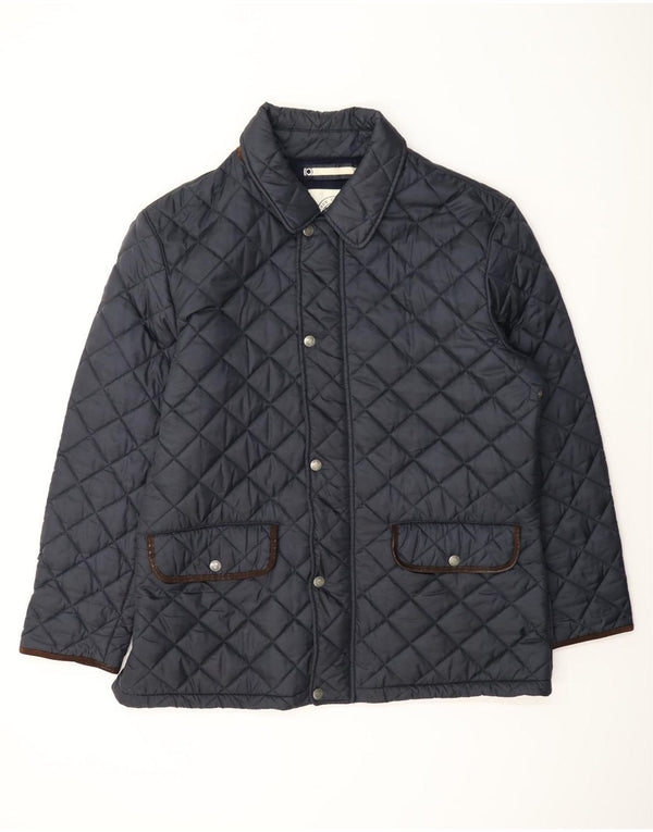 Crew Clothing Mens Quilted Jacket UK 44 2XL Navy Blue Nylon