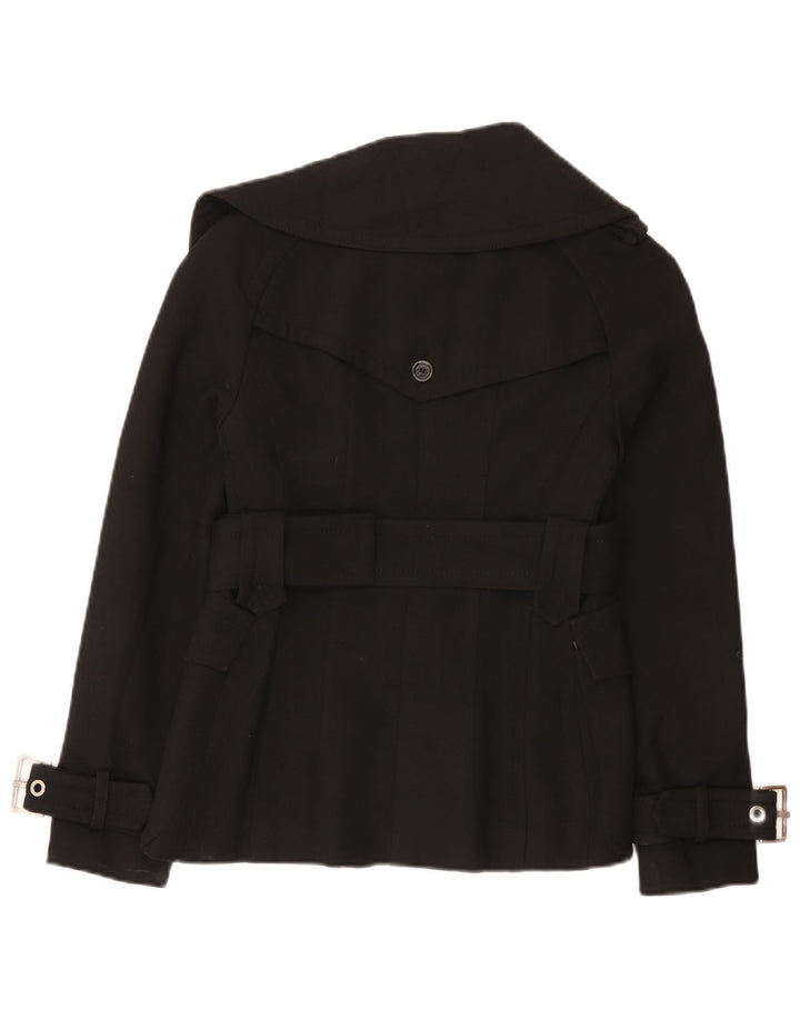 Zara Womens Biker Jacket UK 12 Medium Black Polyester