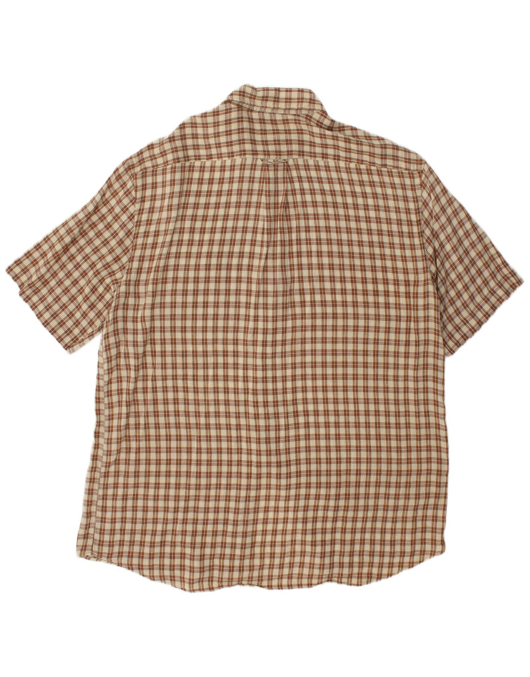 HUGO BOSS Mens Short Sleeve Shirt XL Brown Check