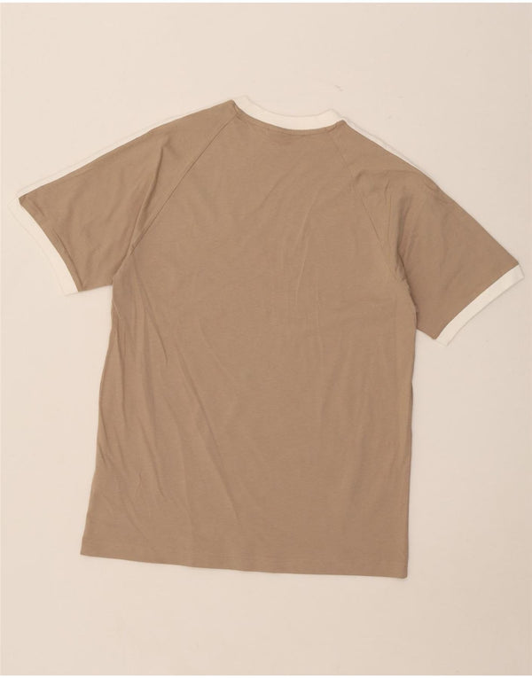 Adidas Mens T-Shirt Top Medium Beige Cotton