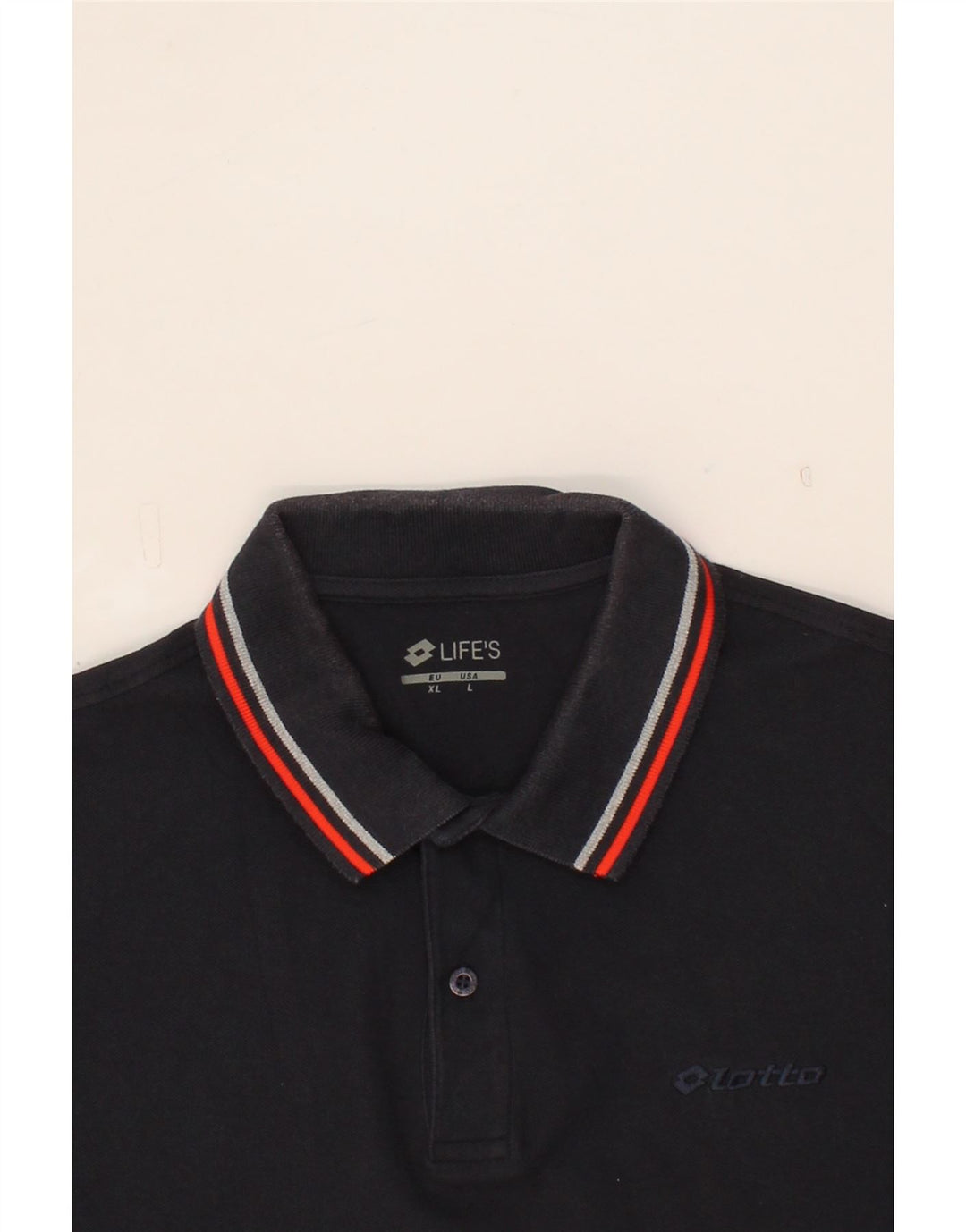 LOTTO Mens Polo Shirt XL Black Vintage Lotto and Second-Hand Lotto from Messina Hembry 