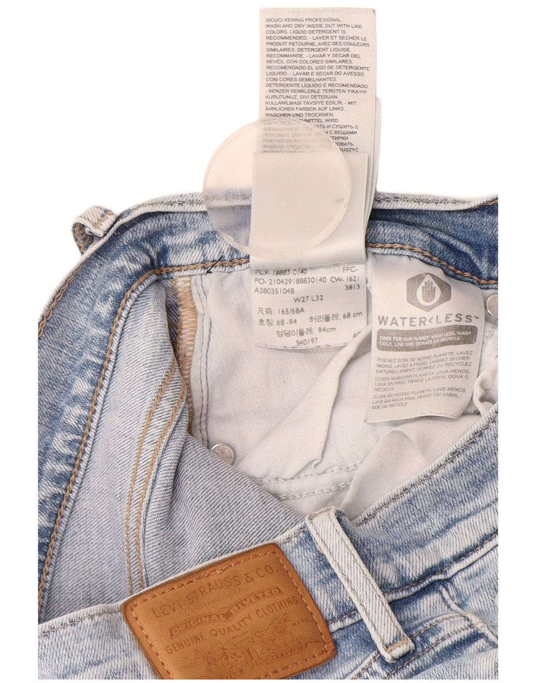 Levi's Womens 724 High Rise Straight Jeans W27 L32 Blue Cotton