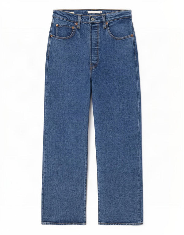 Levi's Womens Ribcage Straight Jeans W30 L27 Blue Cotton