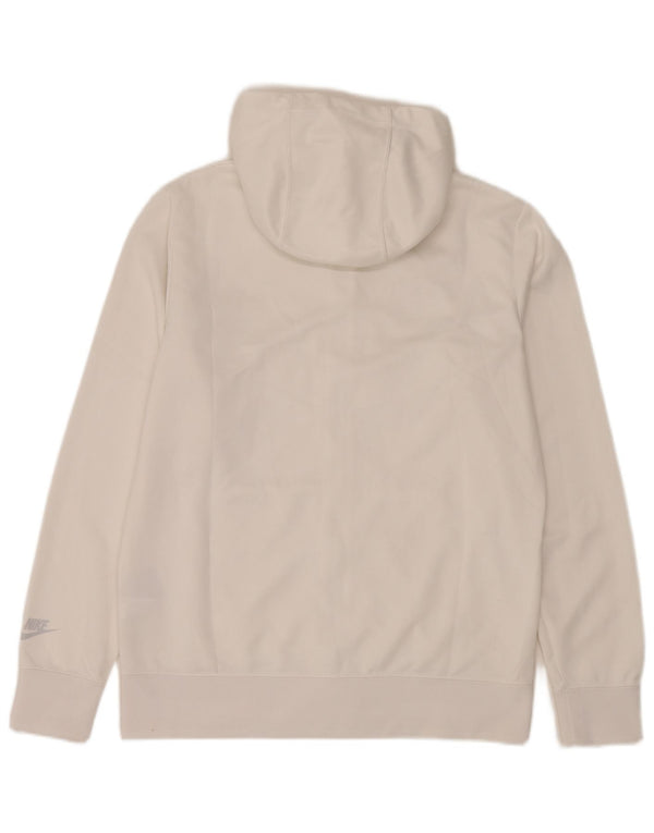 Nike Mens Graphic Zip Hoodie Sweater Medium White Colourblock Polyester