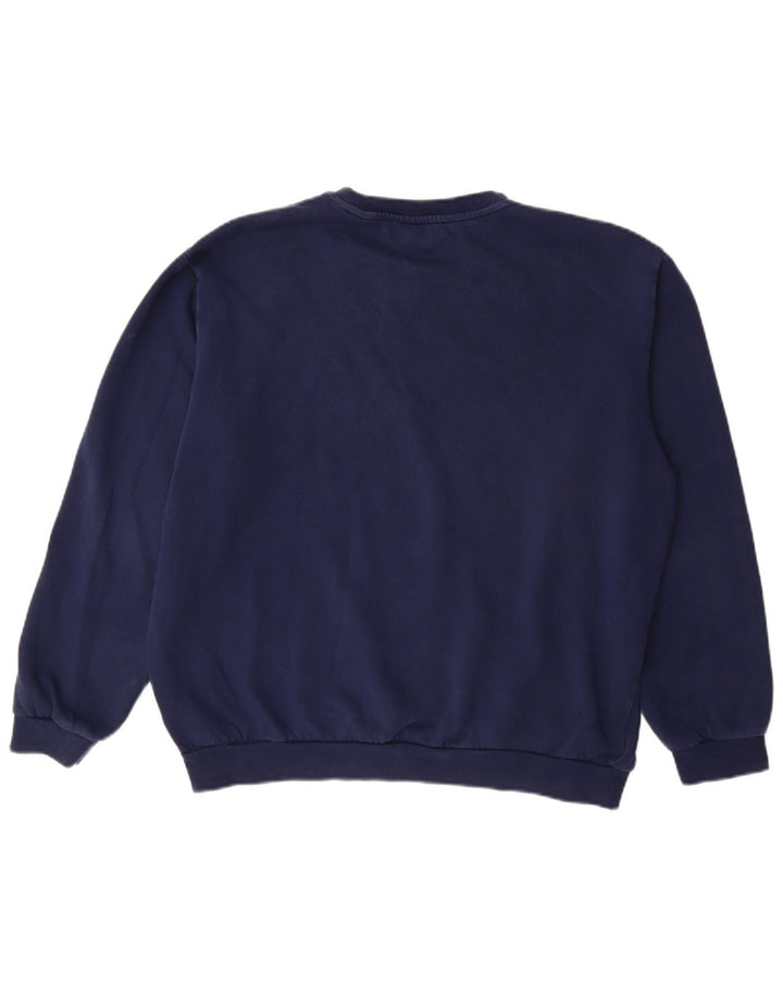 ADIDAS Mens Sweatshirt Jumper Large Navy Blue Cotton