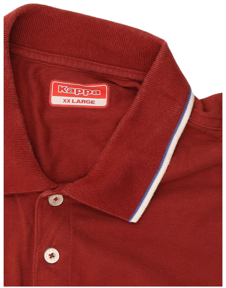 KAPPA Mens Long Sleeve Polo Shirt 2XL Red