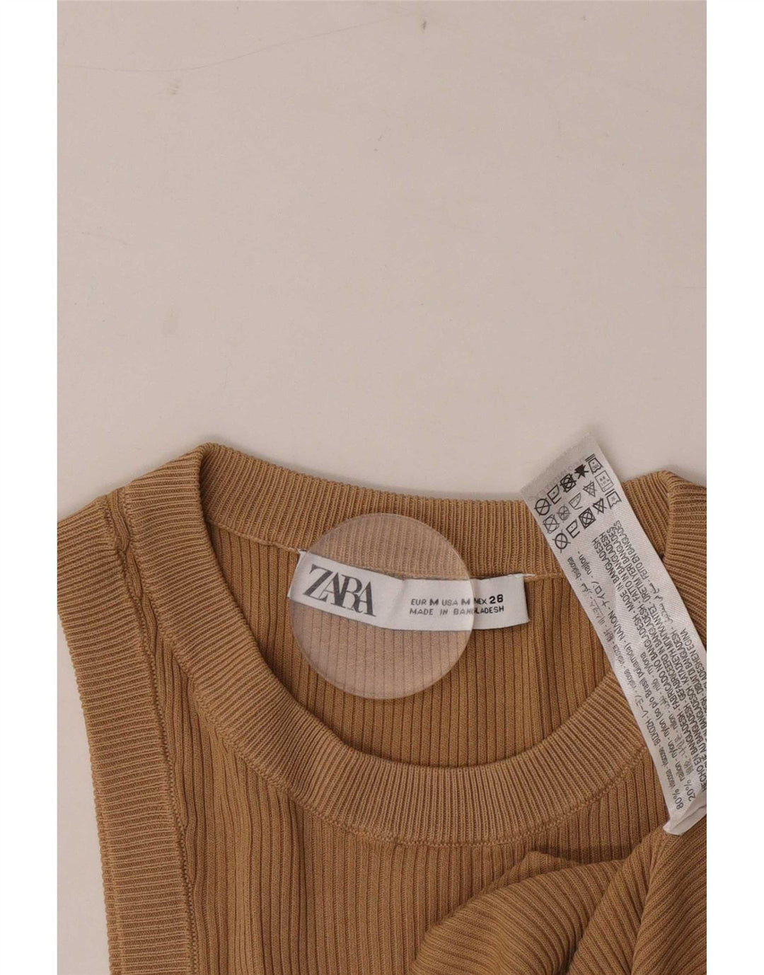 Zara Womens Vest Top UK 12 Medium Brown Polyester
