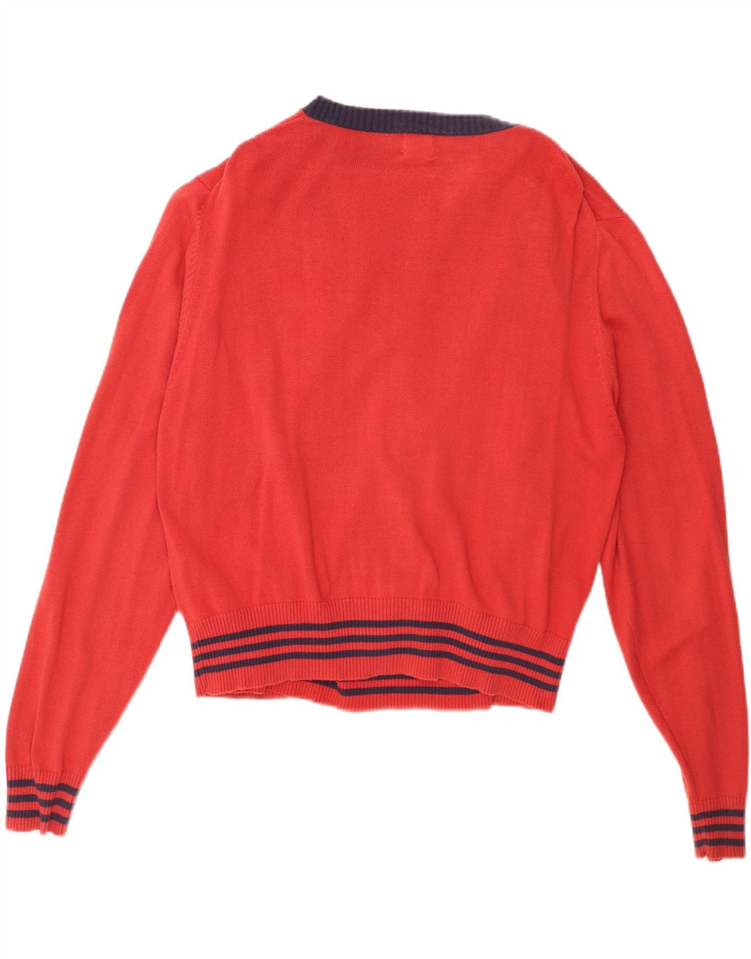 GAP Womens Crop Cardigan Sweater UK 14 Large Red Colourblock