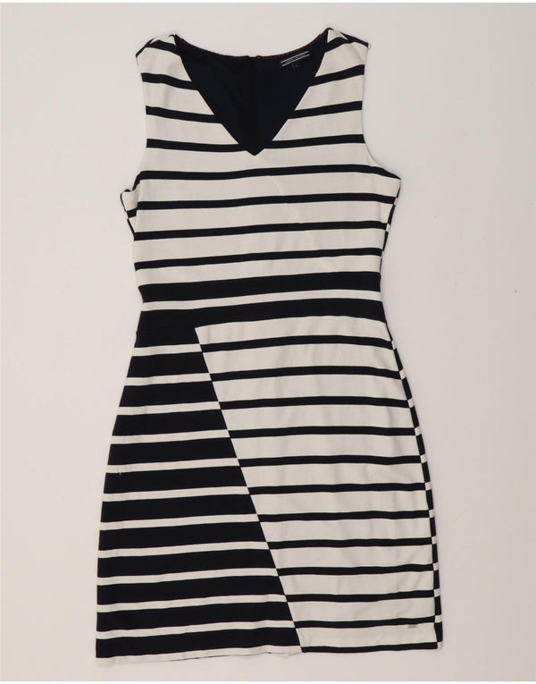 TOMMY HILFIGER Womens Sleeveless Sheath Dress UK 14 Large White Striped
