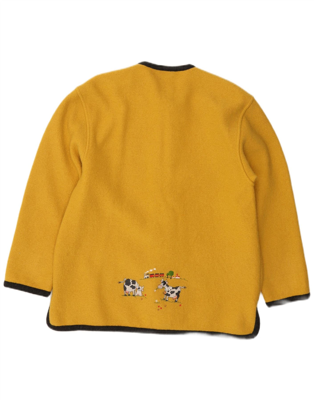 GEIGER Womens Cardigan Sweater EU 42 Large Yellow New Wool