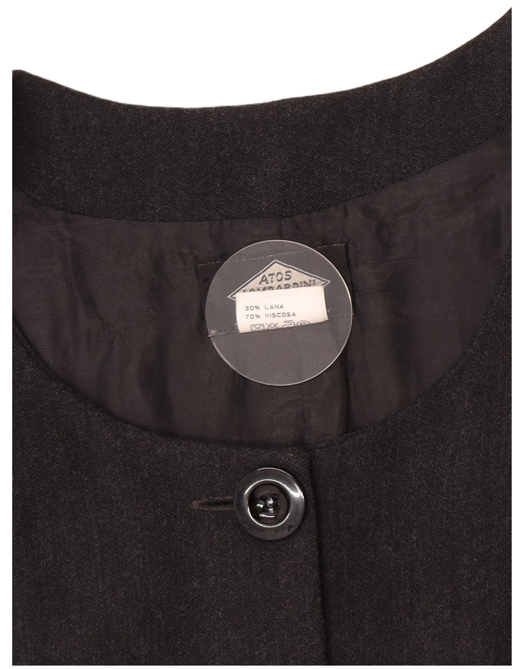 Atos Lombardini Womens 5 Button Sleeveless Blazer Jacket IT 46 Large Grey