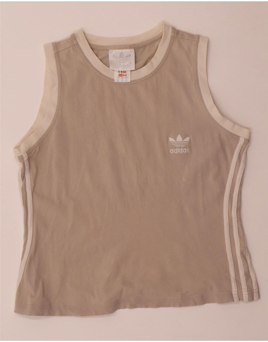 ADIDAS Womens Crop Vest Top UK 14 Large Grey