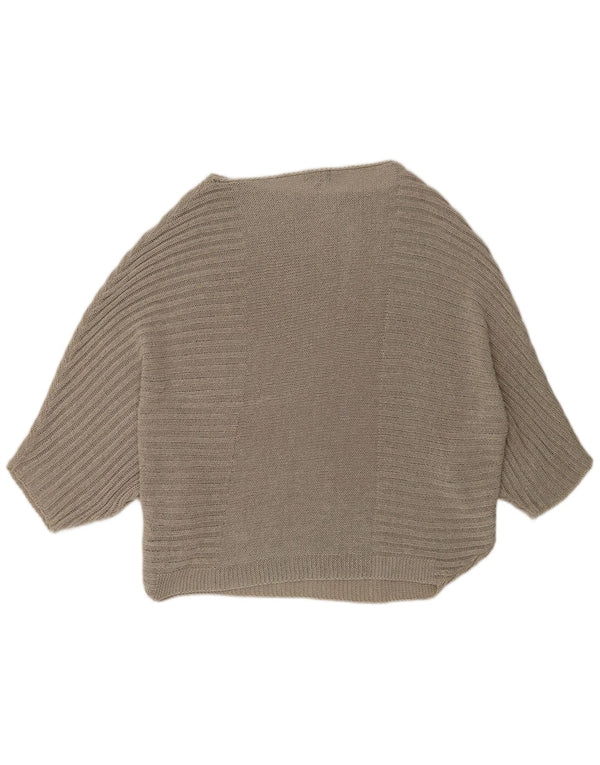 Phase Eight Womens 3/4 Sleeve Poncho Jumper UK 10 Small Beige Acrylic