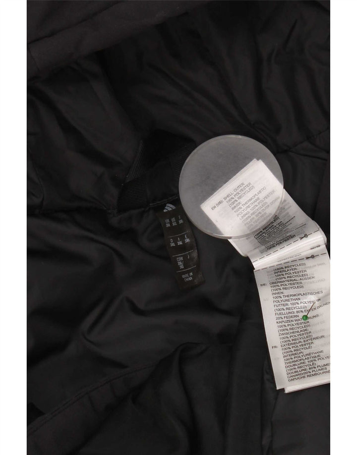 Adidas Mens Hooded Padded Jacket UK 46 3XL Black Polyester