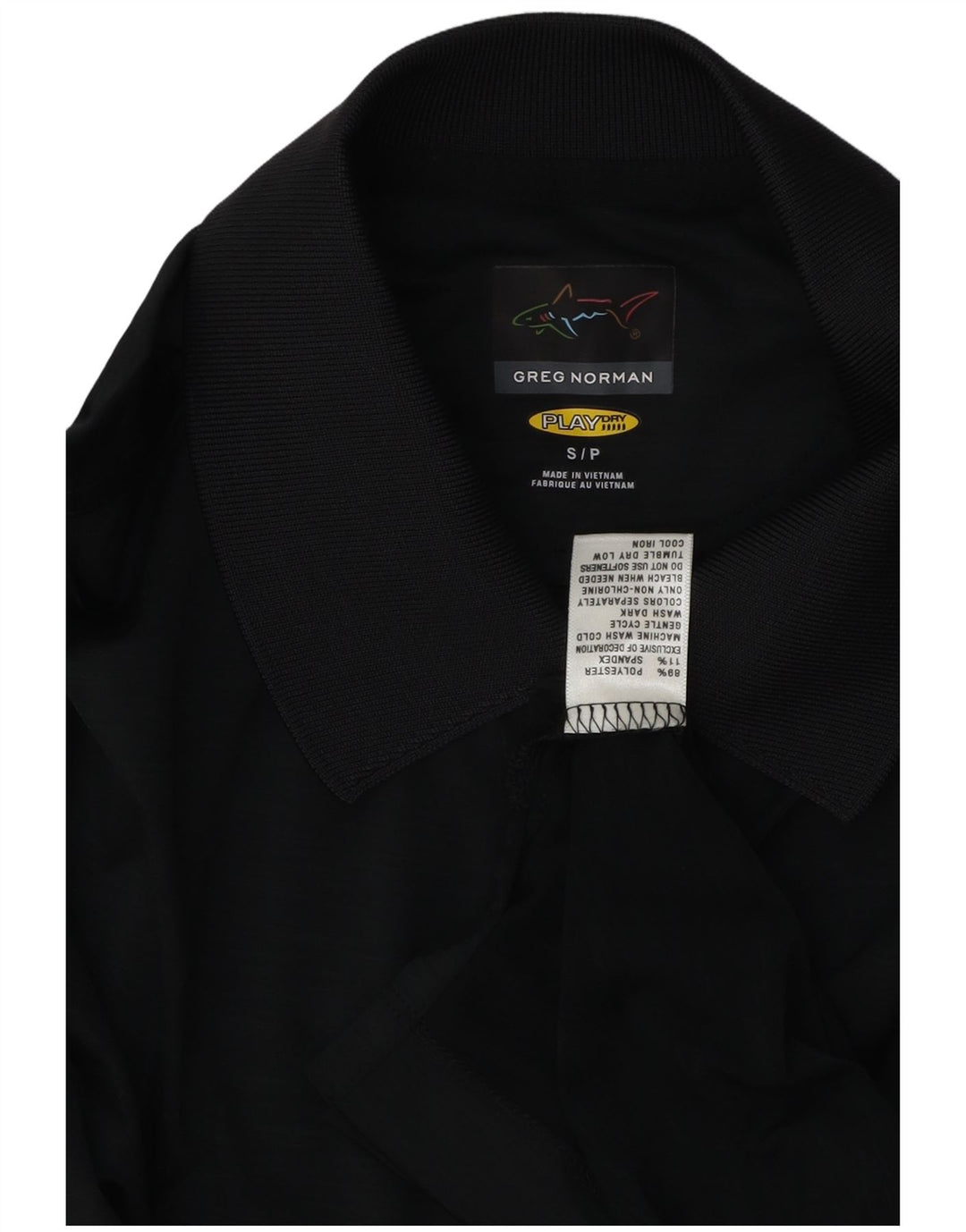 Greg Norman Mens Polo Shirt Small Black Polyester