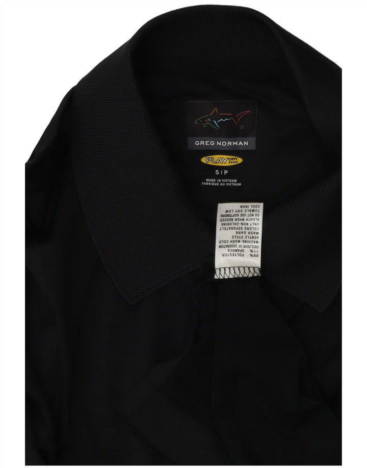 Greg Norman Mens Polo Shirt Small Black Polyester