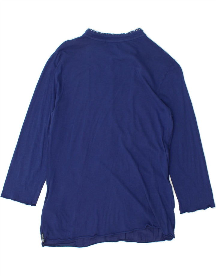 NORTH SAILS Womens Long Sleeve See Through Shirt Blouse UK 14 Medium Blue Vintage North Sails and Second-Hand North Sails from Messina Hembry 