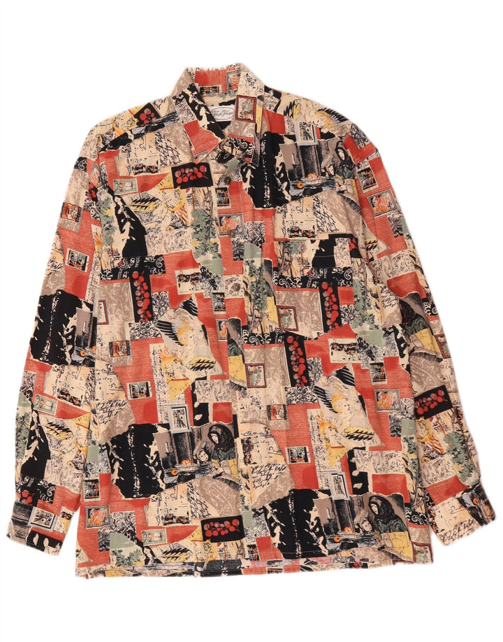 Vintage Mens Abstract Pattern Shirt Size 38/40 Medium Multicoloured Viscose