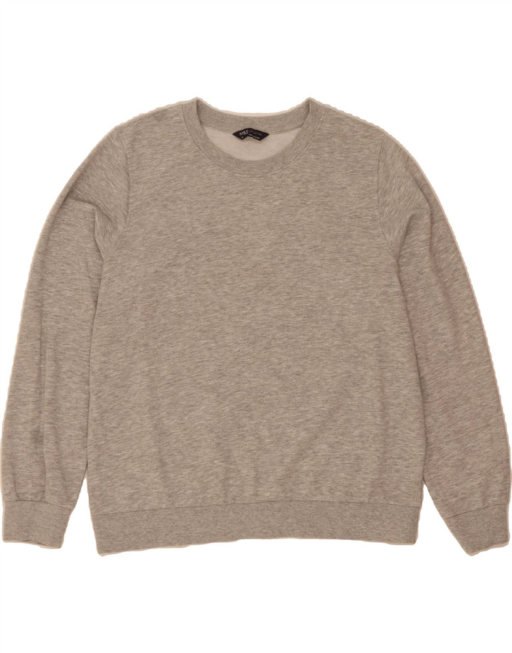 MARKS & SPENCER Womens Sweatshirt Jumper UK 16 Large  Grey Cotton Vintage Marks & Spencer and Second-Hand Marks & Spencer from Messina Hembry 