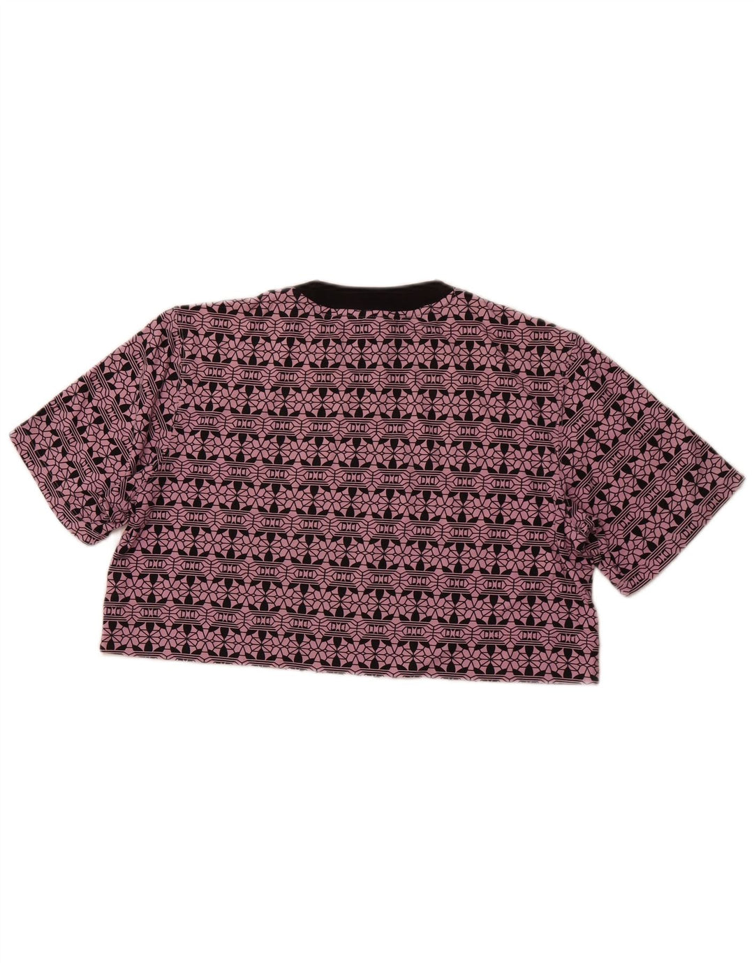 ADIDAS Womens Oversized Crop Graphic T-Shirt Top UK 6 XS Purple Cotton