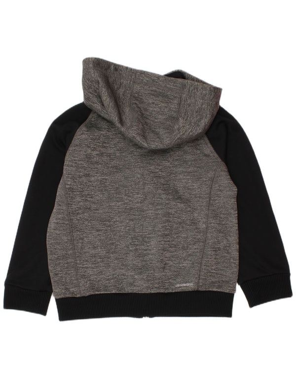 Adidas Boys Climawarm Zip Hoodie Sweater 5-6 Years Grey Colourblock
