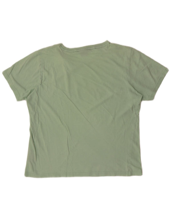 Bear Mens Graphic T-Shirt Top Medium Green