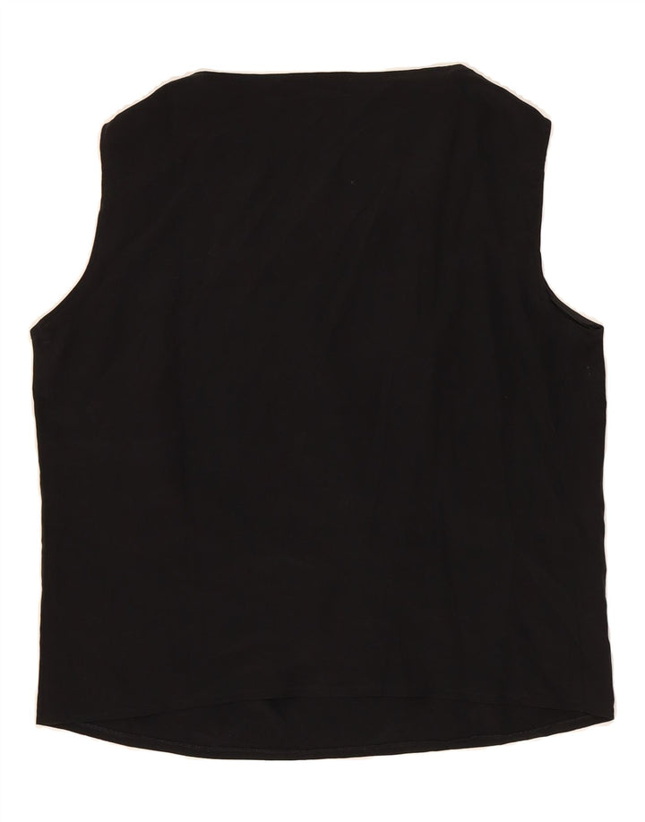 VINTAGE Womens Sleeveless Blouse Top UK 14 Medium Black Vintage Vintage and Second-Hand Vintage from Messina Hembry 