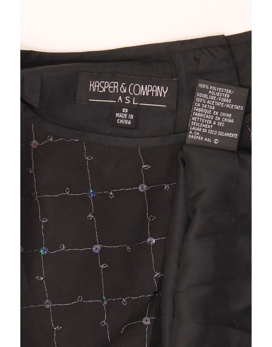 KASPER & COMPANY Womens Crop Sleeveless Blouse Top US 8 Medium Black Check Vintage Kasper & Company and Second-Hand Kasper & Company from Messina Hembry 