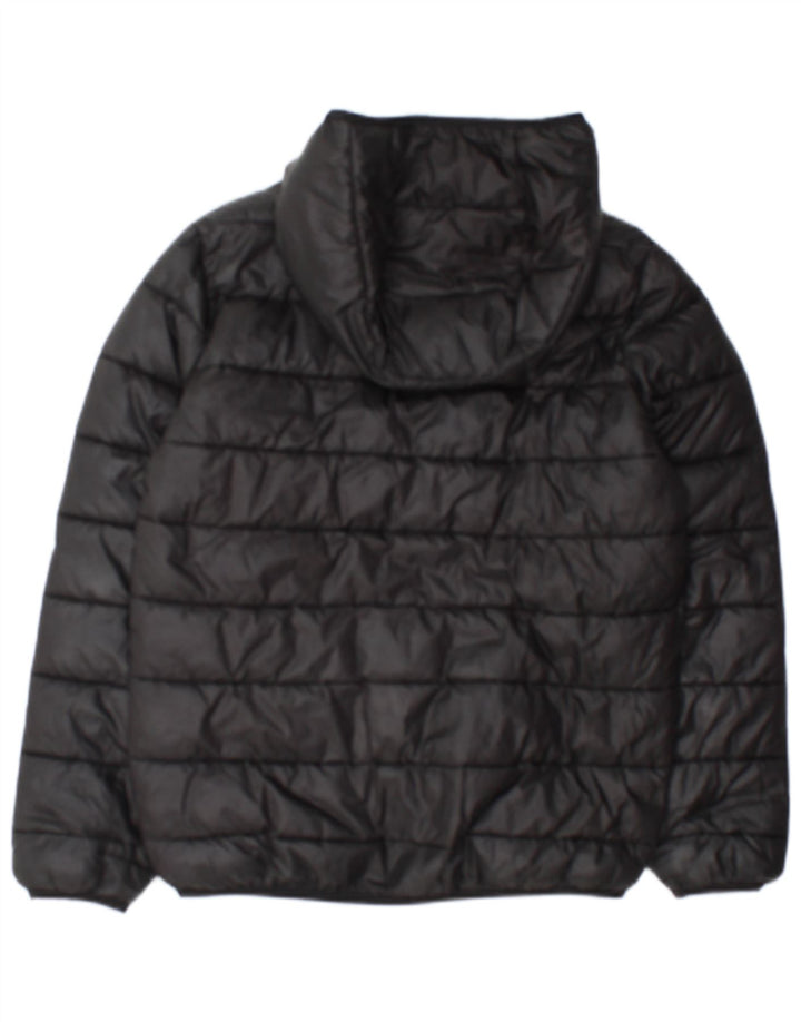 Champion Boys Hooded Padded Jacket 11-12 Years Large Black Polyester