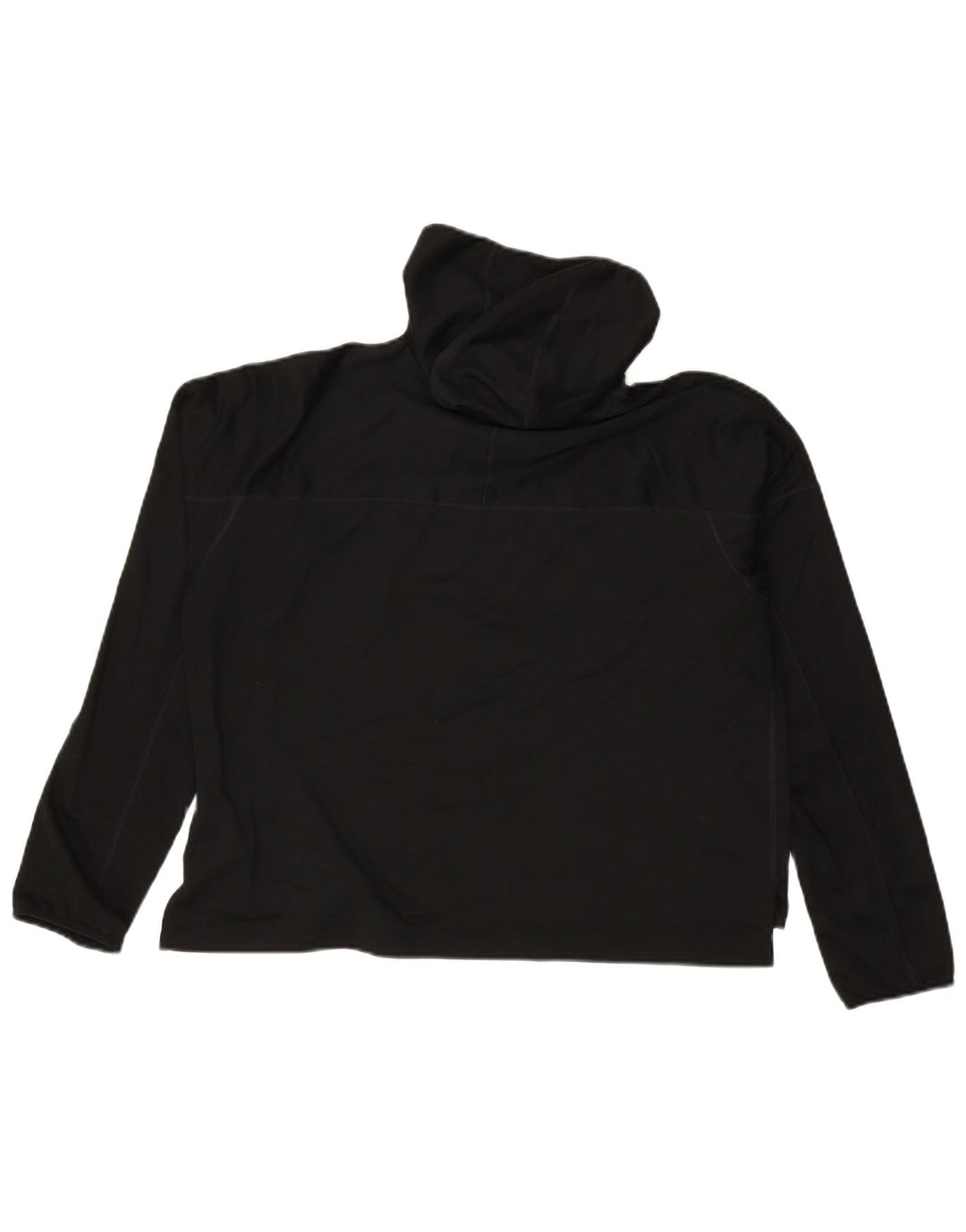 Nike Womens Running Crop Graphic Hoodie Jumper UK 14 Medium Black Polyester