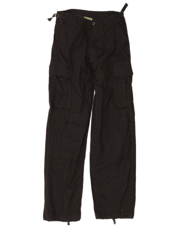 PATTON Mens Military Straight Cargo Trousers XS W30 L32 Black Cotton