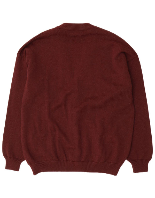 Il Granchio Mens Cardigan Sweater Large Burgundy Striped