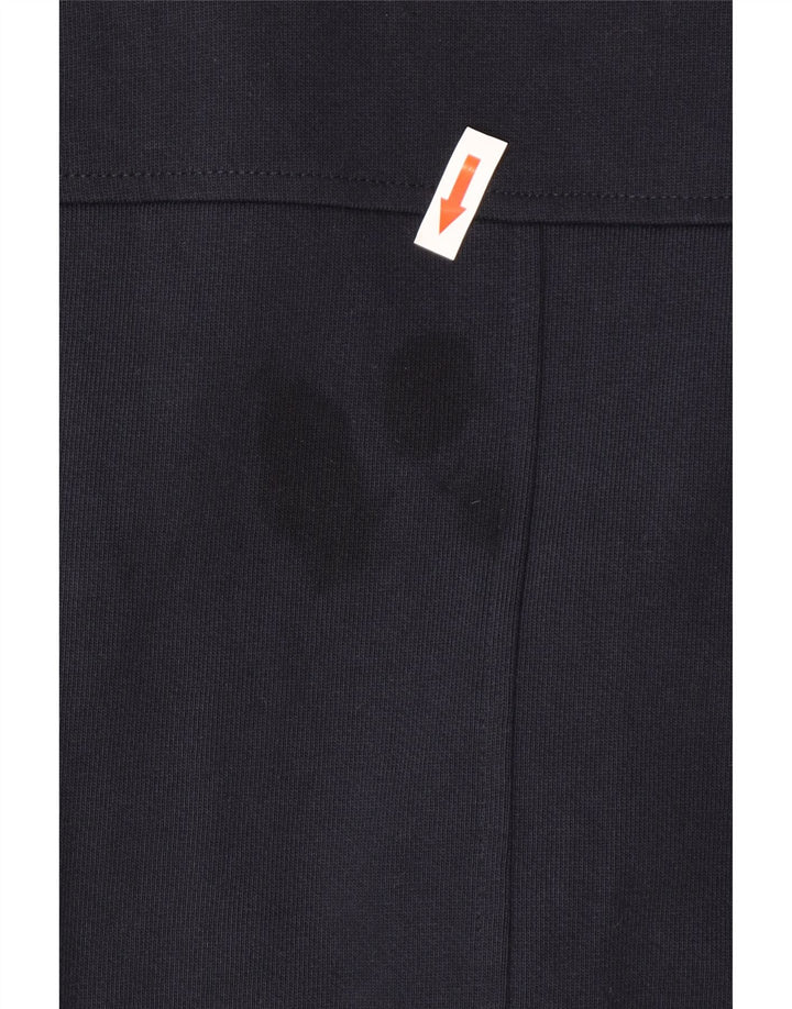 Zara Mens Biker Jacket UK 38 Medium Navy Blue Cotton