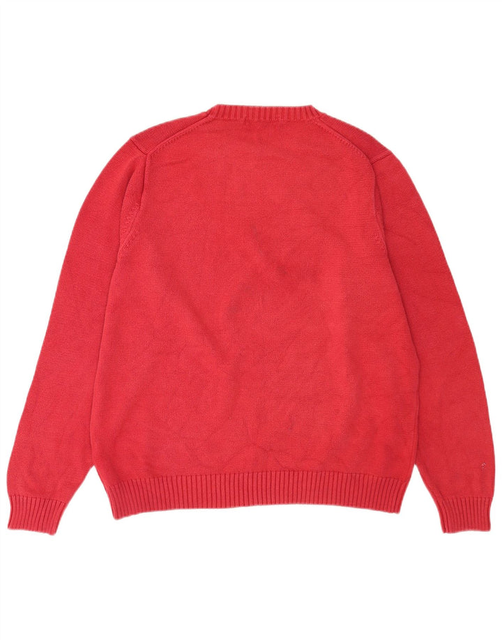 Marks & Spencer Mens Blue Harbour Crew Neck Jumper Sweater Medium Red