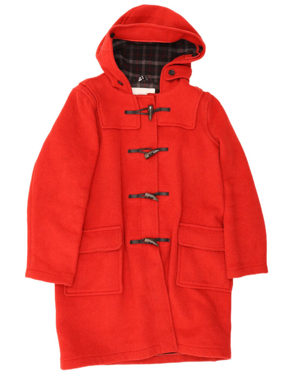 MONTGOMERY Womens Hooded Duffle Coat UK 16 Large Red Wool