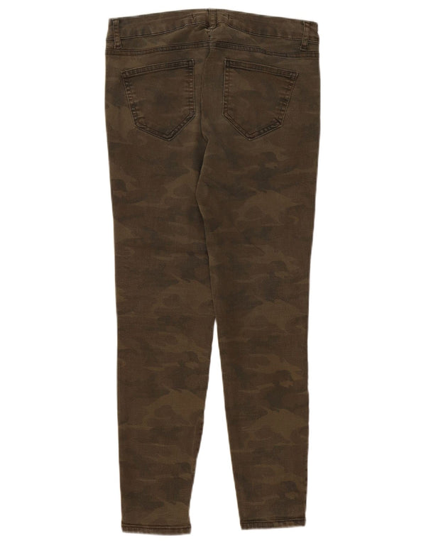 Zara Womens Slim Casual Trousers EU 38 Small W28 L26 Khaki Camouflage