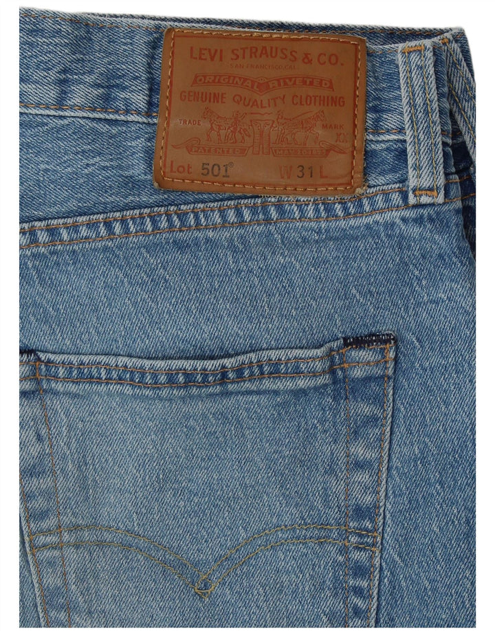LEVI'S Mens 501 Distressed Denim Shorts W31 Medium Blue Cotton