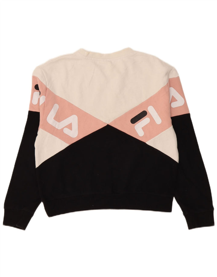 Fila Womens Graphic Sweatshirt Jumper UK 12 Medium Multicoloured