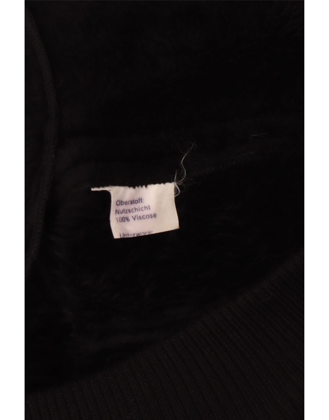 VINTAGE Womens Sherpa Jacket UK 12 Medium  Black Viscose