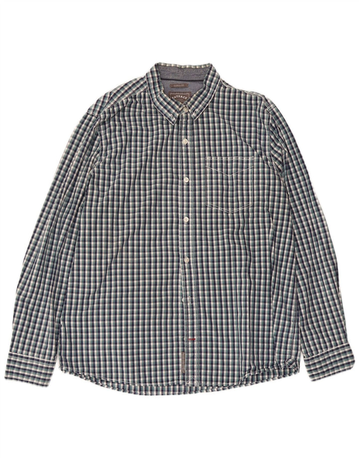 FAT FACE Mens Shirt 2XL Blue Check Cotton