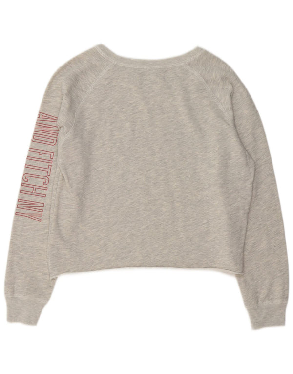 Abercrombie & Fitch Womens Graphic Sweatshirt Jumper UK 10 Small Grey