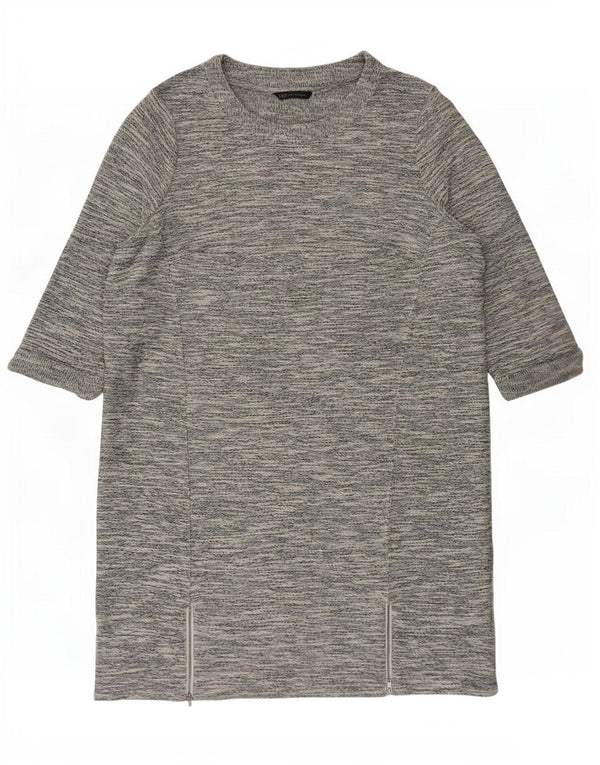 Marks & Spencer Womens 3/4 Sleeve Shift Dress UK 20 2XL Grey Flecked