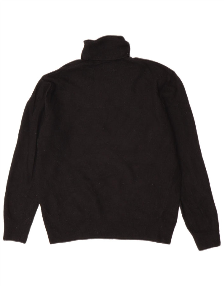 Zara Womens Roll Neck Jumper Sweater UK 14 Medium Black Wool