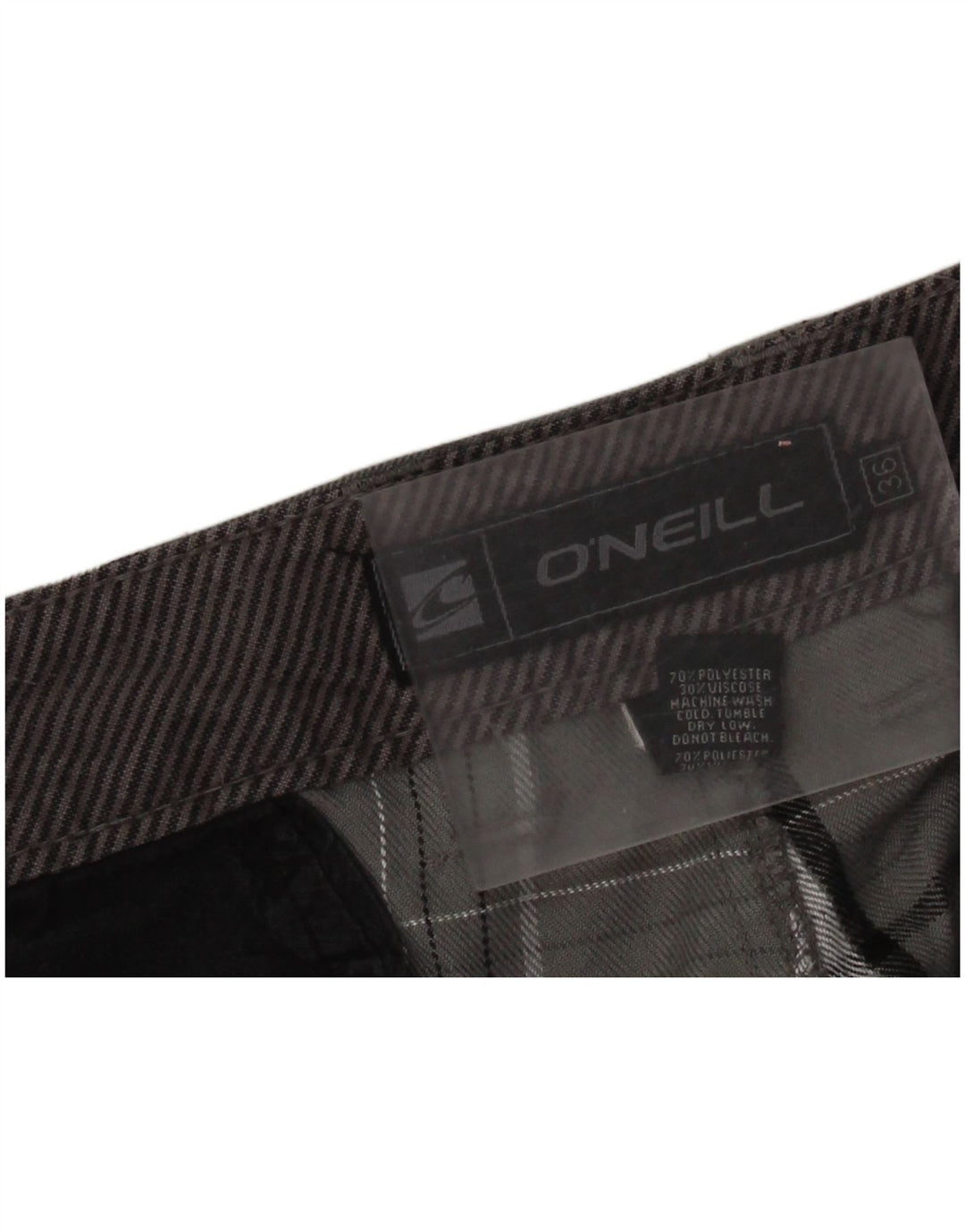 O'Neill Mens Chino Shorts W36 Large Grey Plaid Polyester