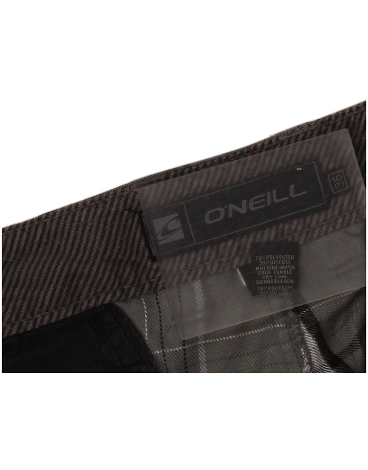 O'Neill Mens Chino Shorts W36 Large Grey Plaid Polyester