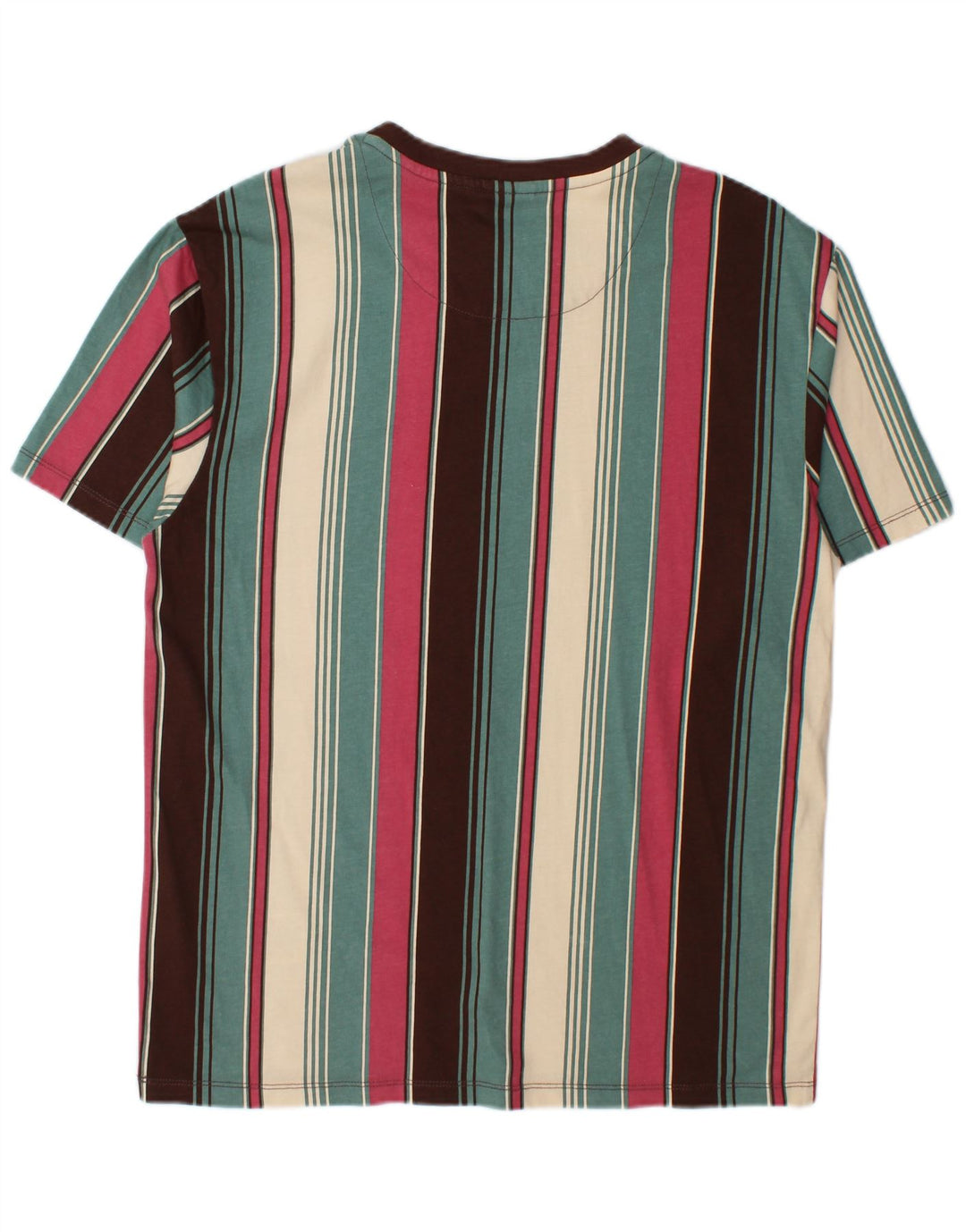 GUESS Mens T-Shirt Top Small Multicoloured Striped Cotton