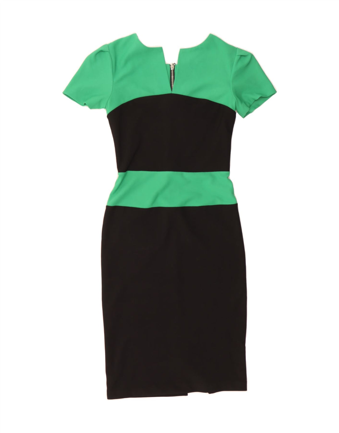 KASH Womens Bodycon Dress UK 10 Small Black Colourblock Polyester Vintage Kash and Second-Hand Kash from Messina Hembry 