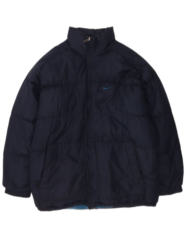 Nike Mens Padded Jacket UK 42/44 Large Navy Blue Polyester